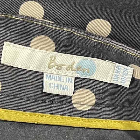 Boden Gray Tan Polka Dot Pencil A-Line Skirt 12R W6456 - Picture 5 of 7